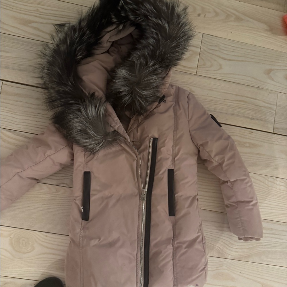 Women's Tan Jacket with Faux Fur Hood